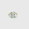 Oval Cut Lab Diamond Engagement Ring | 1.80MM Tube Shank | Cathedral | Diamond Encrusted Prongs