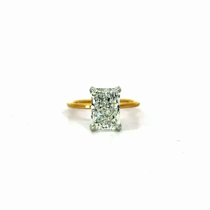Radiant Cut Natural Diamond – Classic 1.50mm Tube Solitaire & Diamond Prong Design – video