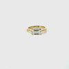 Rotated emerald cut natural diamond engagement ring, 2mm knife-edge floating design – video