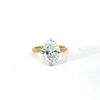 Oval Cut Natural Diamond - Rotated Prongs with a 2MM Cigar Shank and Reverse Halo - Choice of .80ct / 1.00ct / 1.20ct or 1.50ct