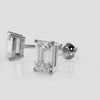 Lab Diamond Emerald Cut Stud Earrings - Choice of White Gold or Yellow Gold- .50ct to 2.00ct Total Weight