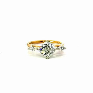 Square Cushion Cut Natural Diamond – Marquise Side Diamonds – video