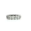 Ladies Large Oval Diamond Eternity Band with Diamond Prongs