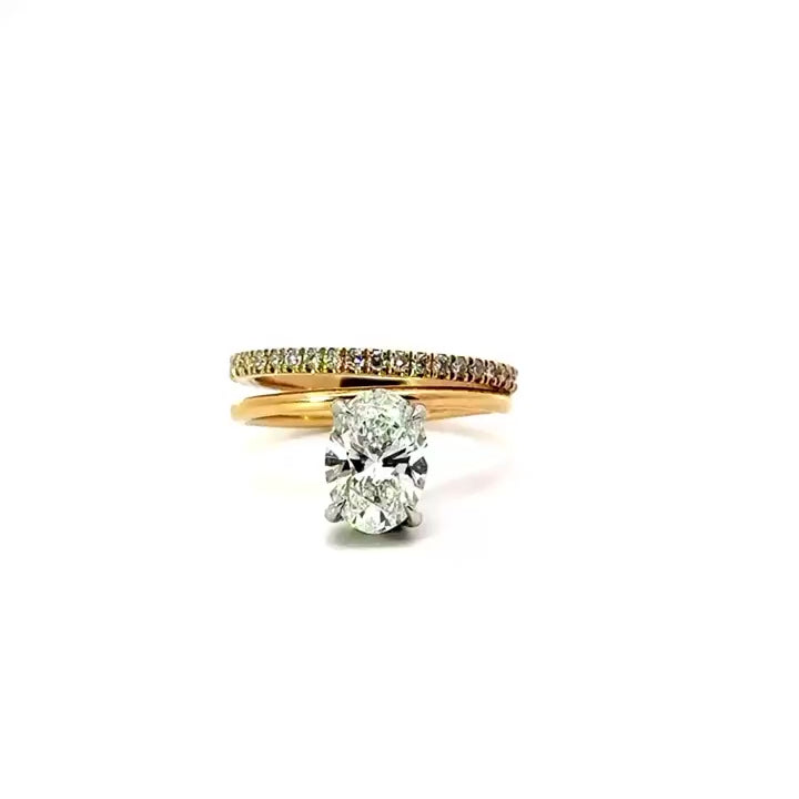 Oval Cut Natural Diamond – Engagement / Wedding Band Design – video
