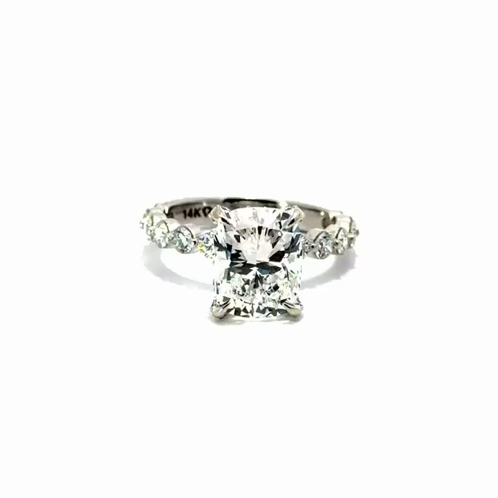 Elongated Cushion Natural Diamond – Shared Bead Shank – video