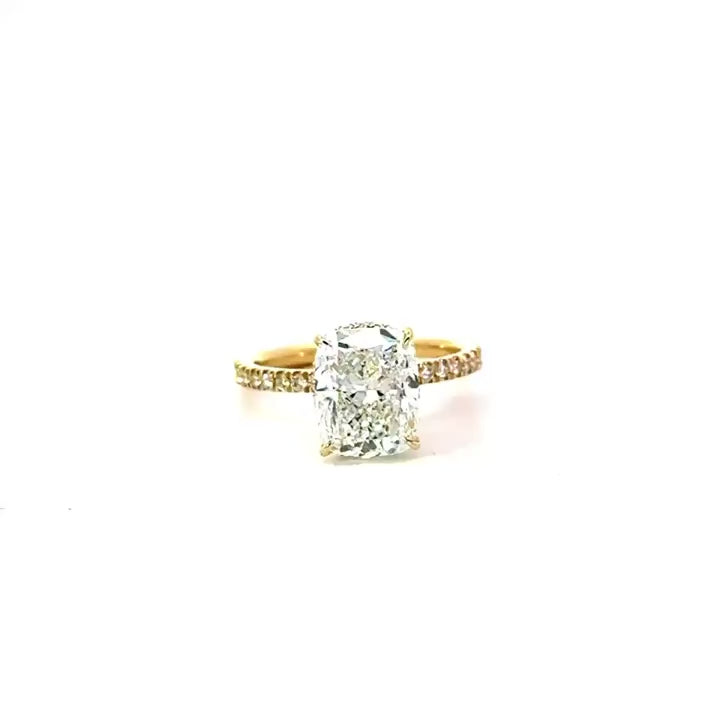 Elongated Cushion Cut Natural Diamond – Wrap-Around Reverse Halo – video