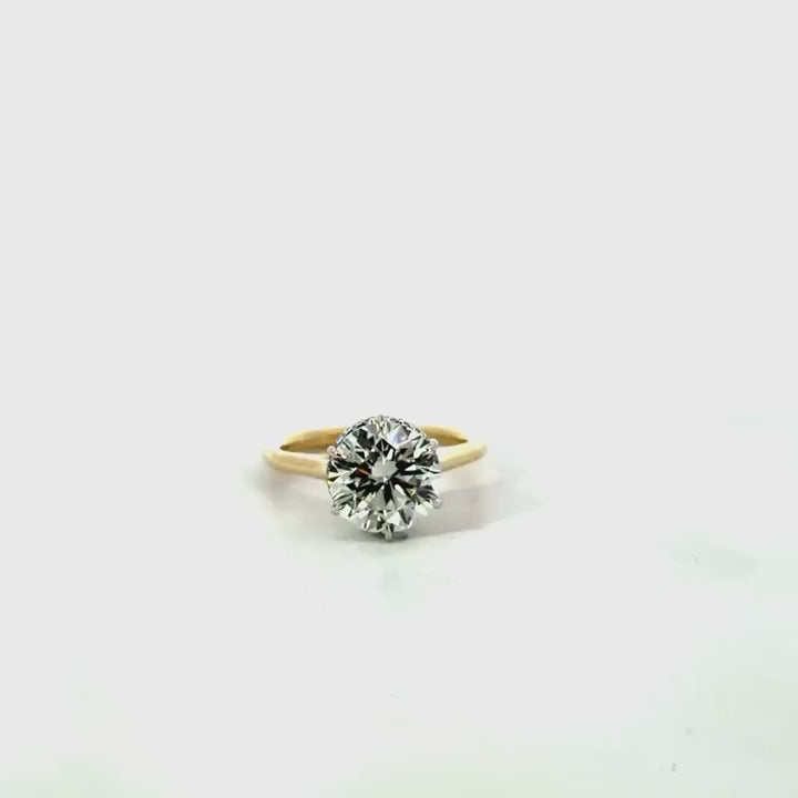 Round Cut Natural Diamond Engagement Ring – 1.80MM Tube Shank – Cathedral – Reverse Halo – video
