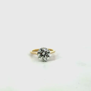 Round Cut Natural Diamond Engagement Ring – 1.80MM Tube Shank – Cathedral – Reverse Halo – video