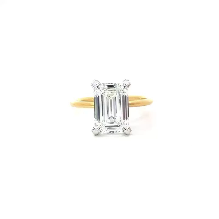 Emerald Cut Natural Diamond – Diamond Encrusted Prongs & 1.50MM Tube Shank – video