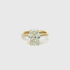 Portuguese Cut Oval Lab Diamond Engagement Ring | 1.80MM Tube Shank | Reverse Halo