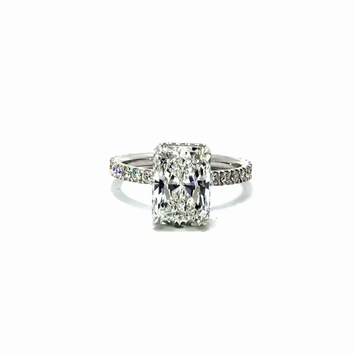 Radiant Cut Natural Diamond – Italian Pave with Reverse Halo – video