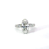 Moval Cut Lab Engagement Ring with Shared Bead Reverse Halo - Choice of 2.00ct/ 3.00ct / 4.00ct or 5.00ct