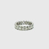 Alternating pear bezel ladies diamond wedding band in gold – video