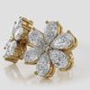 Flower Shaped Stud Earrings with Pear Shape Stones- Choice of 1.97ct / 2.54ct or 3.64ct