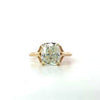Elongated Cushion Knife-Edge Solitaire | Petal Prong Setting | 18KT Gold