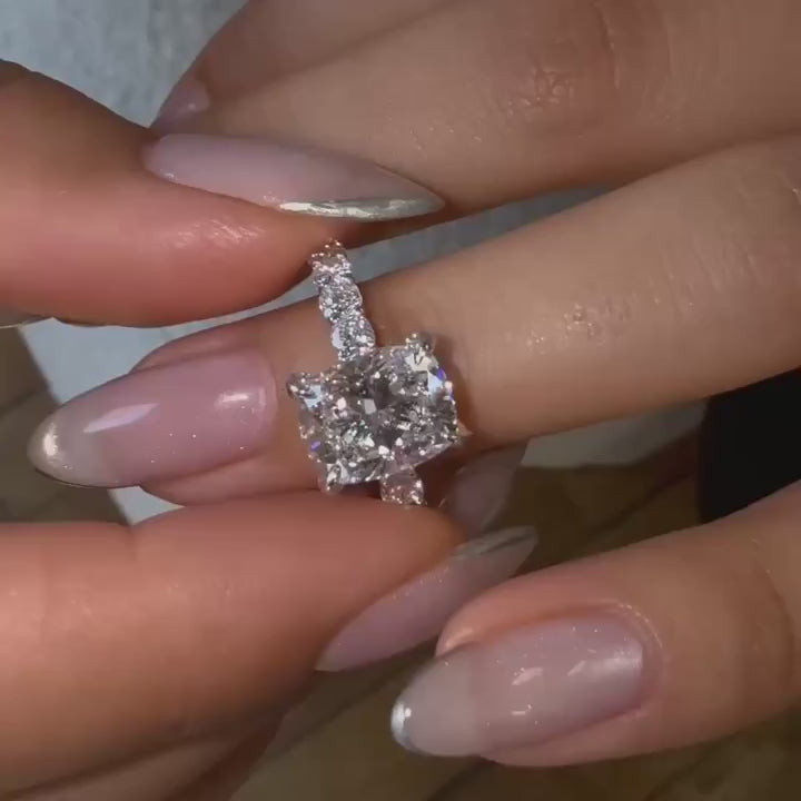 Elongated Cushion Cut Natural Diamond – Cushion Cut Illusion Shank – video