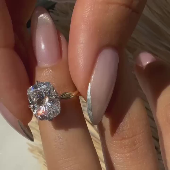 Elongated Cushion Cut Natural Diamond – Braid Shank – video