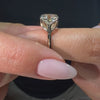 Elongated Cushion Knife-Edge Solitaire | Petal Prong Setting | 18KT Gold