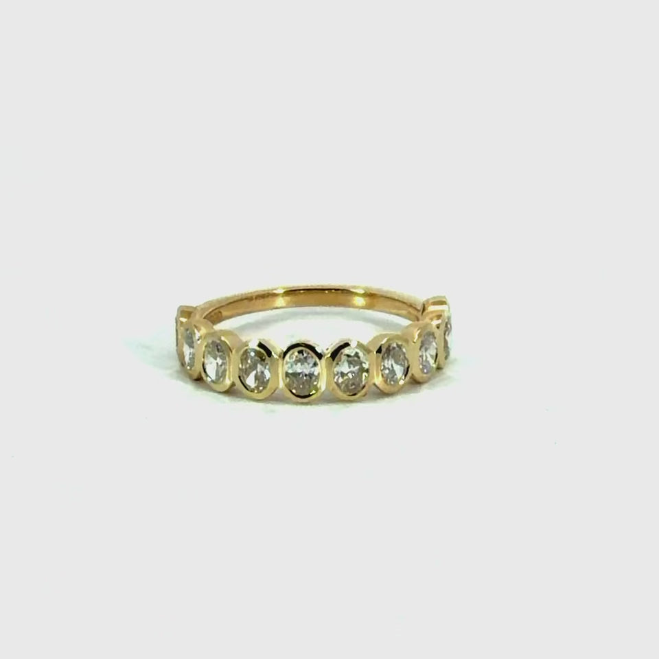 Ladies oval cut bezel diamond band, 1.20ct TW – video