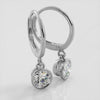Lab Diamond Bezel Set Prong Diamond Drop Earrings- Choice of White Gold or Yellow Gold - .24ct to 2.00ct Total Weight