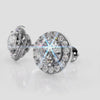Circle Designer Diamond Stud Earrings- Choice of Lab or Natural Diamonds - .66ct TW to 1.58ct TW