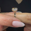 Elongated Cushion Reverse Halo Setting | Petal Prong Setting | 18KT Gold