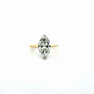 Marquise Cut Natural Diamond Engagement Ring – 1.80MM Tube Shank – Cathedral – Reverse Halo – video