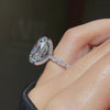 Elongated Old Mine Cut Ring | Marquise Illuison Setting with Diamond Prongs | 18KT