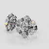 Flower Shape Diamond Cluster Stud  Earrings- Choice of Lab or Natural Diamonds - .50ct to 1.46ct TW