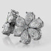 Flower Shaped Stud Earrings with Pear Shape Stones- Choice of 1.97ct / 2.54ct or 3.64ct
