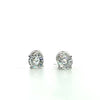 Round Portuguese Cut Diamond Stud Earrings - Available in 1.00 to 6.00ct