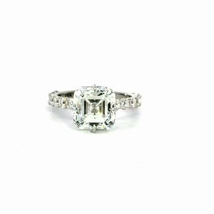 Asscher Cut Natural Diamond Engagement Ring – Asscher Diamond Illusion Setting & Reverse Halo – video