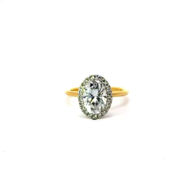Oval Cut Natural Diamond – diamondboi Seamless Halo & 1.50mm Tube Design – video