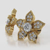 Flower Design Diamond Stud Earrings with Center Diamond- .63ct Total Weight