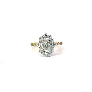 Radiant Cut Natural Diamond – Vintage Halo Design – video
