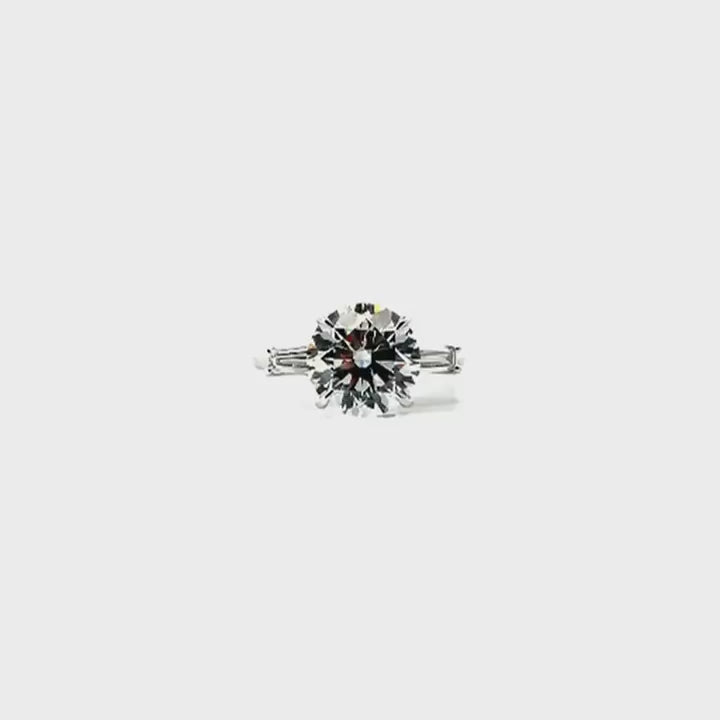 Round Cut Natural Diamond – Tapered Baguette Design – video