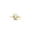 Elongated Cushion Reverse Halo Setting | Petal Prong Setting | 18KT Gold