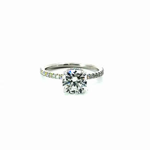 Square Cushion Cut Natural Diamond – Reverse Halo & Italian Pave Shank – video