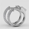 3 Rows Brilliant Cut Huggie Diamond Hoops- Choice of Natural or Lab Diamonds - .59ct Total Weight