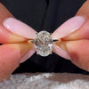 Portuguese Cut Oval Lab Diamond Engagement Ring | 1.80MM Tube Shank | Reverse Halo