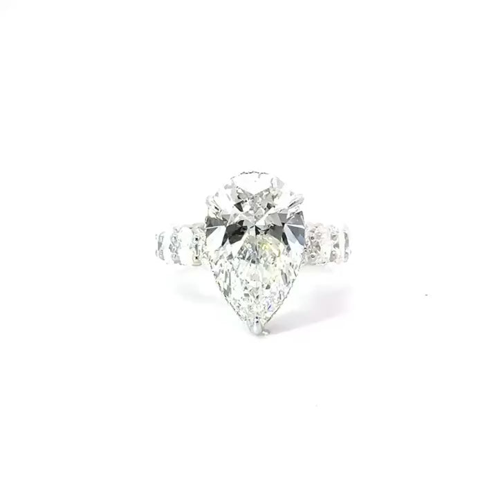 Pear Shape Natural Diamond – Oval Diamond Shank and Reverse Halo – video