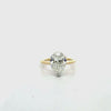 Pear Cut Lab Diamond Engagement Ring | 1.80MM Tube Shabk | Cathedral | Reverse Halo