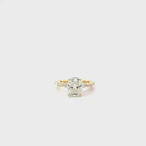 Elongated Cushion Cut Natural Diamond – Marquise / Round Station Band – video