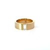 Men's 7MM Flat Wedding Band with .50ct Straight Baguette- Choice of White / Yellow or Rose Gold