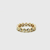 Rotated Asscher cut ladies diamond wedding band in gold – video