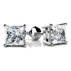 Lab Princess Cut Diamond Stud Earrings - Choice of White Gold or Yellow Gold-.75ct to 2.00ct Total - Lab Diamond Stud