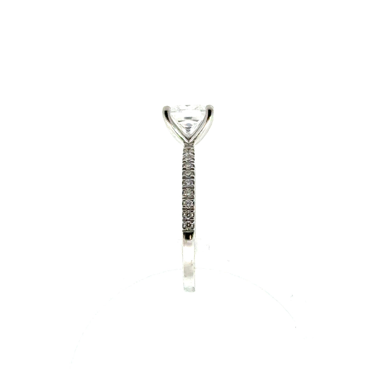 Princess Cut Lab Diamond- Italian Pave Non-Cathedral Design-Choice of 1.00ct / 1.50ct / 2.00ct or 2.50ct Centre Diamond