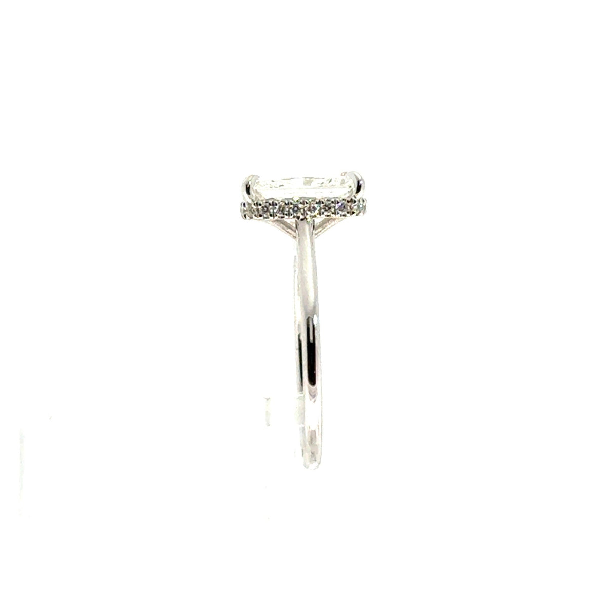 Radiant Cut Diamond Wrap Around Reverse Halo Design- Choice of.50ct /.80ct / 1.00ct or 1.20ct Centre Diamond - Hidden
