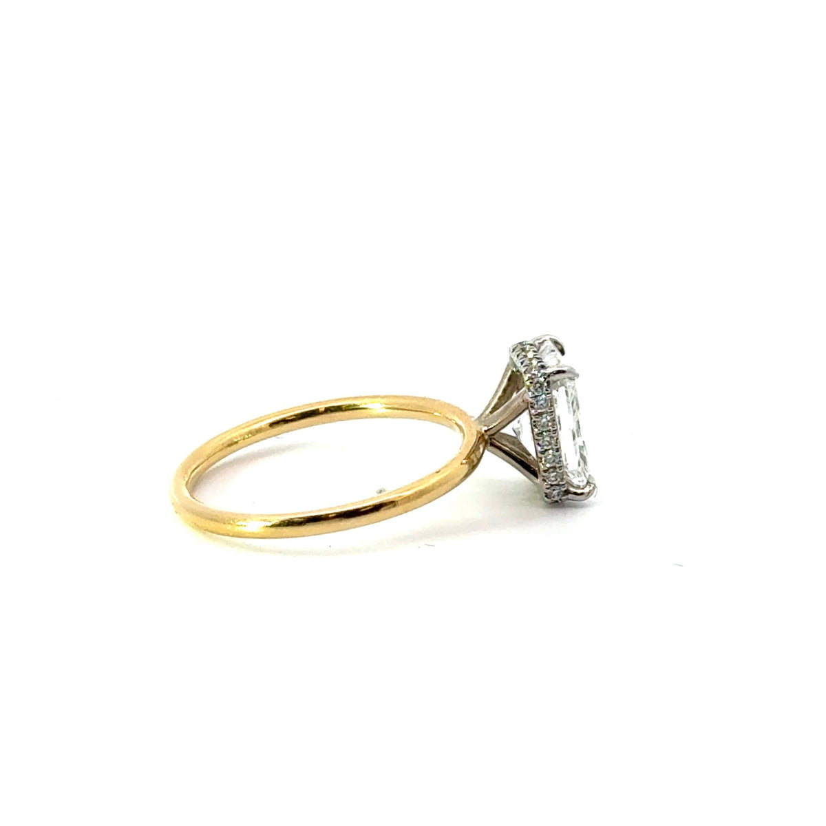 Radiant Cut Diamond Wrap Around Reverse Halo Design- Choice of.50ct /.80ct / 1.00ct or 1.20ct Centre Diamond - Hidden