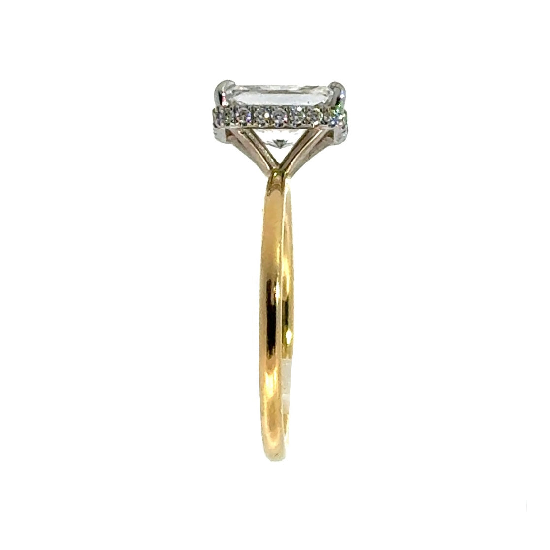 Radiant Cut Diamond Wrap Around Reverse Halo Design- Choice of.50ct /.80ct / 1.00ct or 1.20ct Centre Diamond - Hidden